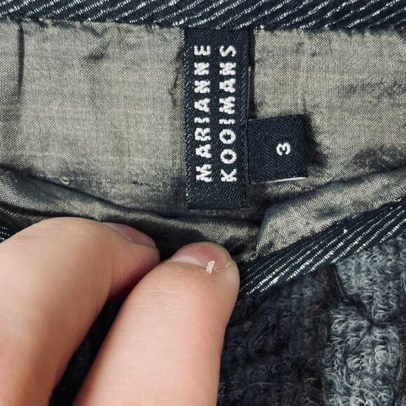 Marianne Kooimans Japanese Blue & Gray Eroded Wool Knit knee-length pencil skirt - Picture 3 of 12